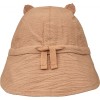 Bruinroos zonnehoedje met klep - Gorm seersucker sun hat tuscany rose